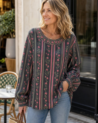 Women's Floral Boho Tunic Blouse