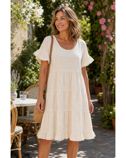 Women's Relaxed Tiered Ruffle Sleeve Summer Dress