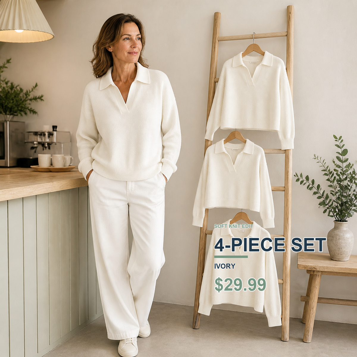 Limited-Time Knit Edit | Women's Relaxed Open-Neck Polo Knit Sweater