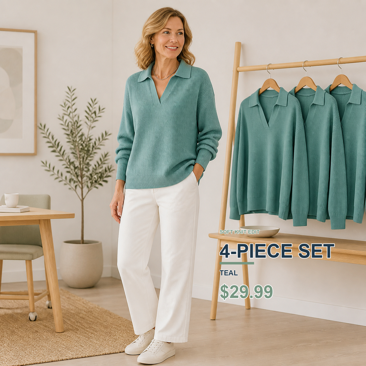 Limited-Time Knit Edit | Women's Relaxed Open-Neck Polo Knit Sweater