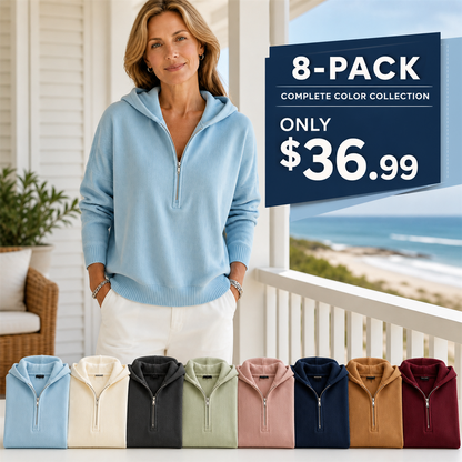 Bundle & Save | Women's Ribbed Half-Zip Hooded Sweater