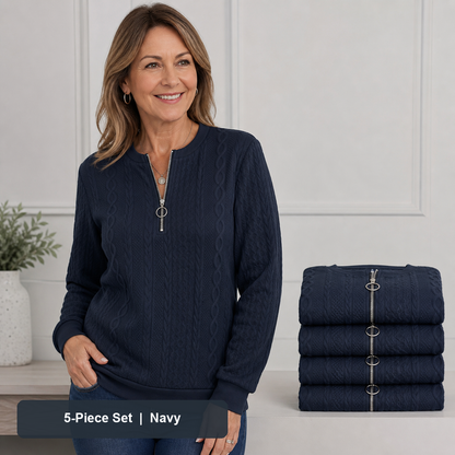 Women's Cable-Knit Quarter-Zip Pullover