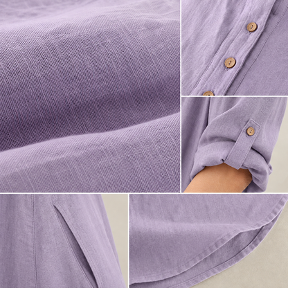 Women's Relaxed Linen Button Maxi Dress