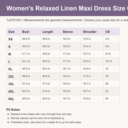 Women's Relaxed Linen Button Maxi Dress