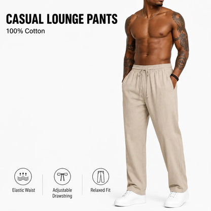 Cotton Lounge Pants for Men – 5 Colors, Soft & Relaxed Fit