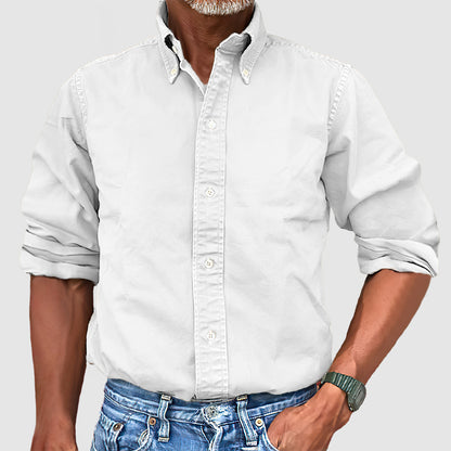 CLEARANCE🔥 Men's Vintage Premium Washed Long Sleeve Shirt