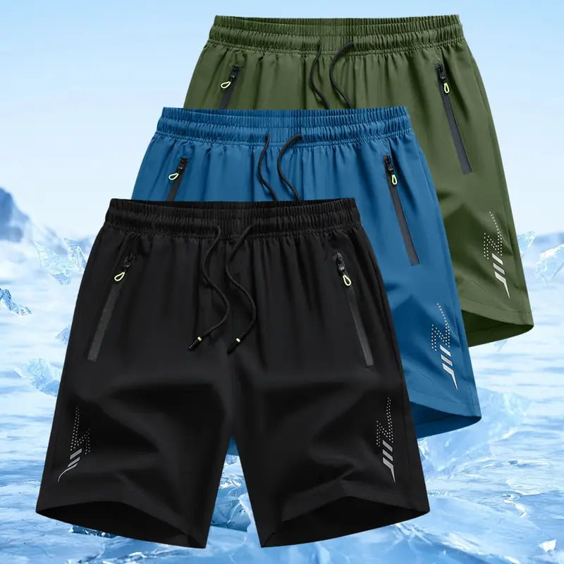 Men's Quick-Dry Athletic Shorts with Zipper Pockets – Lightweight Performance Workout Shorts