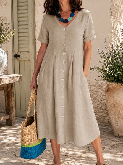 ⏰SUMMER FINAL SALE⚡8 Pack for $36.99⚡The Linen Dress American Women Love to Wear All Summer
