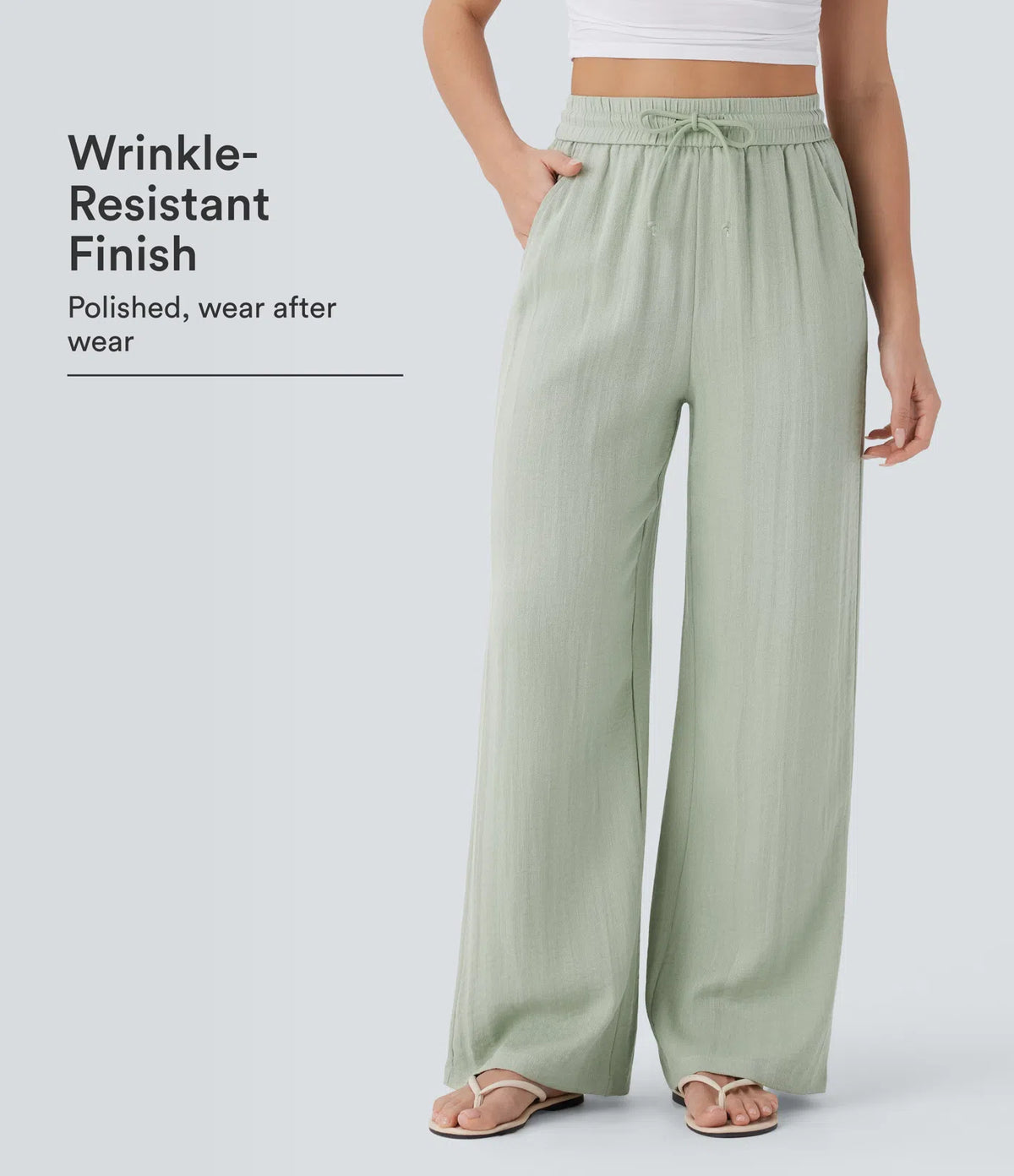 ⏰Clearance Sale⚡16 Pack only $38⚡High Waisted Drawstring Pocket Wide Leg Casual Linen-Feel Pants16 Pack for $38⚡High Waisted Drawstring Pocket Wide Leg Casual Linen-Feel Pants