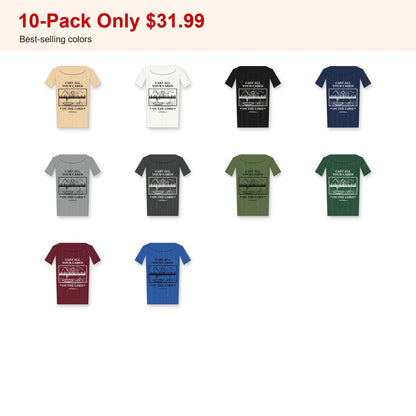 CLEARANCE SALE - Men's Cast All Your Cares Fishing Graphic Tee - 14 Colors & Bundle Deals