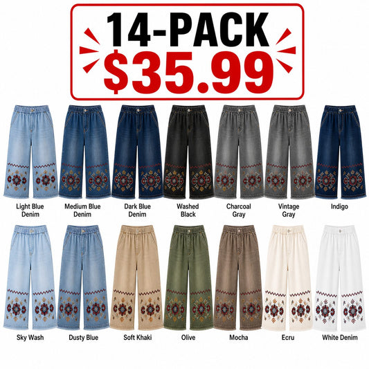 CLEARANCE SALE - Women's Embroidered Denim Capri Pants - 14 Washes & Bundle Deals