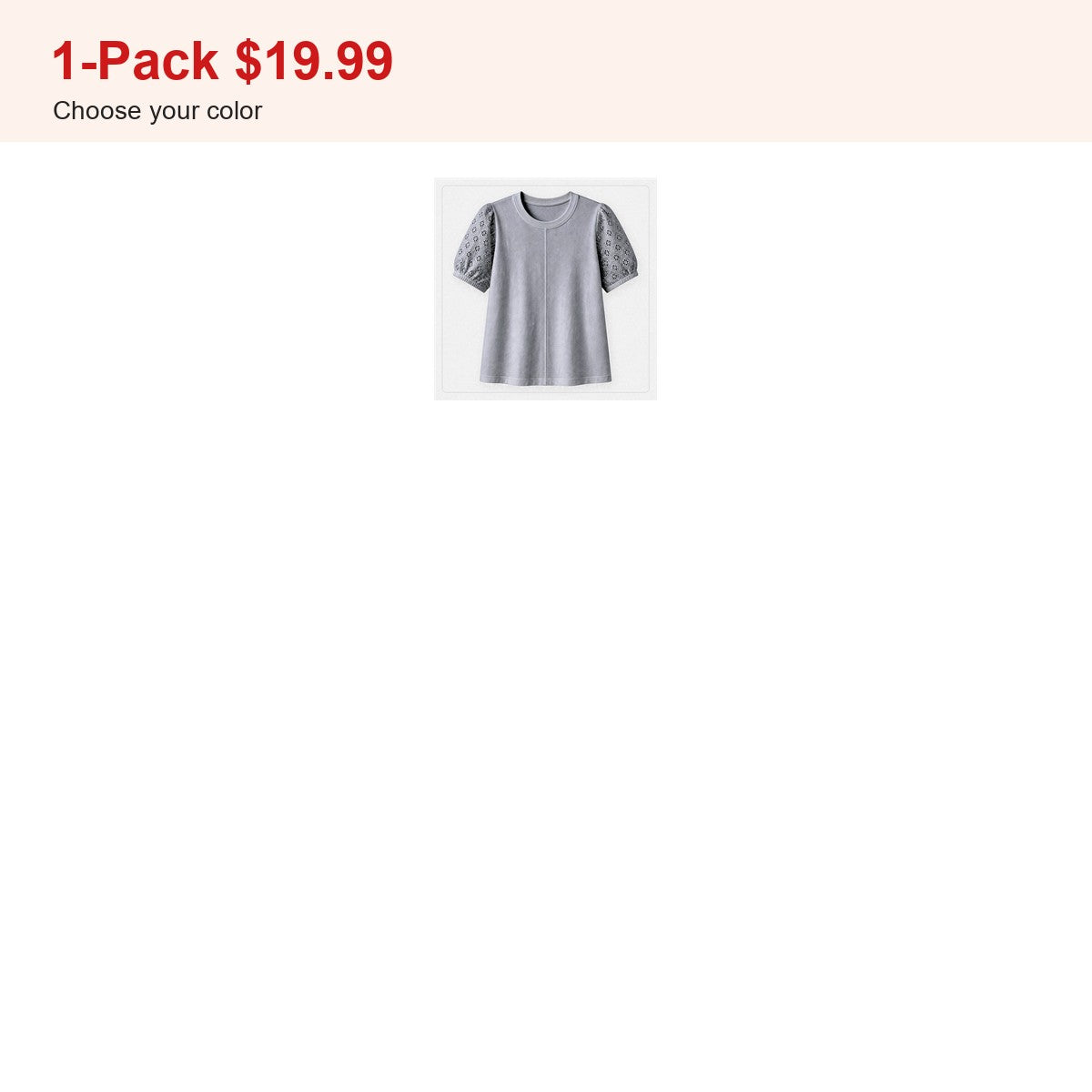 CLEARANCE SALE - Women's 95% Cotton Eyelet Sleeve Tee - 14 Colors & Bundle Deals