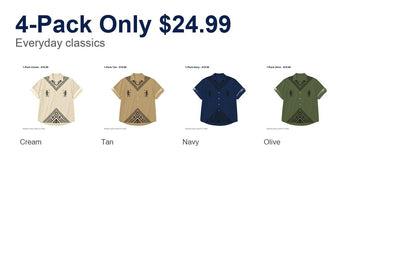 CLEARANCE SALE - Men's Tribal Pattern Camp Collar Shirt - 14 Colors & Bundle Deals