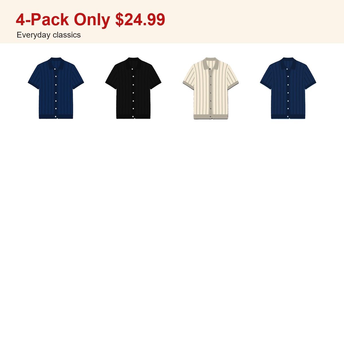 CLEARANCE SALE - Men's Striped Knit Polo Cardigan - 14 Colors & Bundle Deals