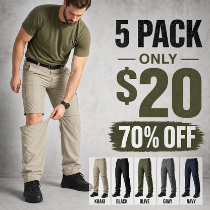 ⏰Warehouse Clearance - Men’s 2-in-1 Convertible Hiking Pants and Shorts⚡10 Pack for $28⚡Limited Stock — Once It’s Gone, It’s Gone!