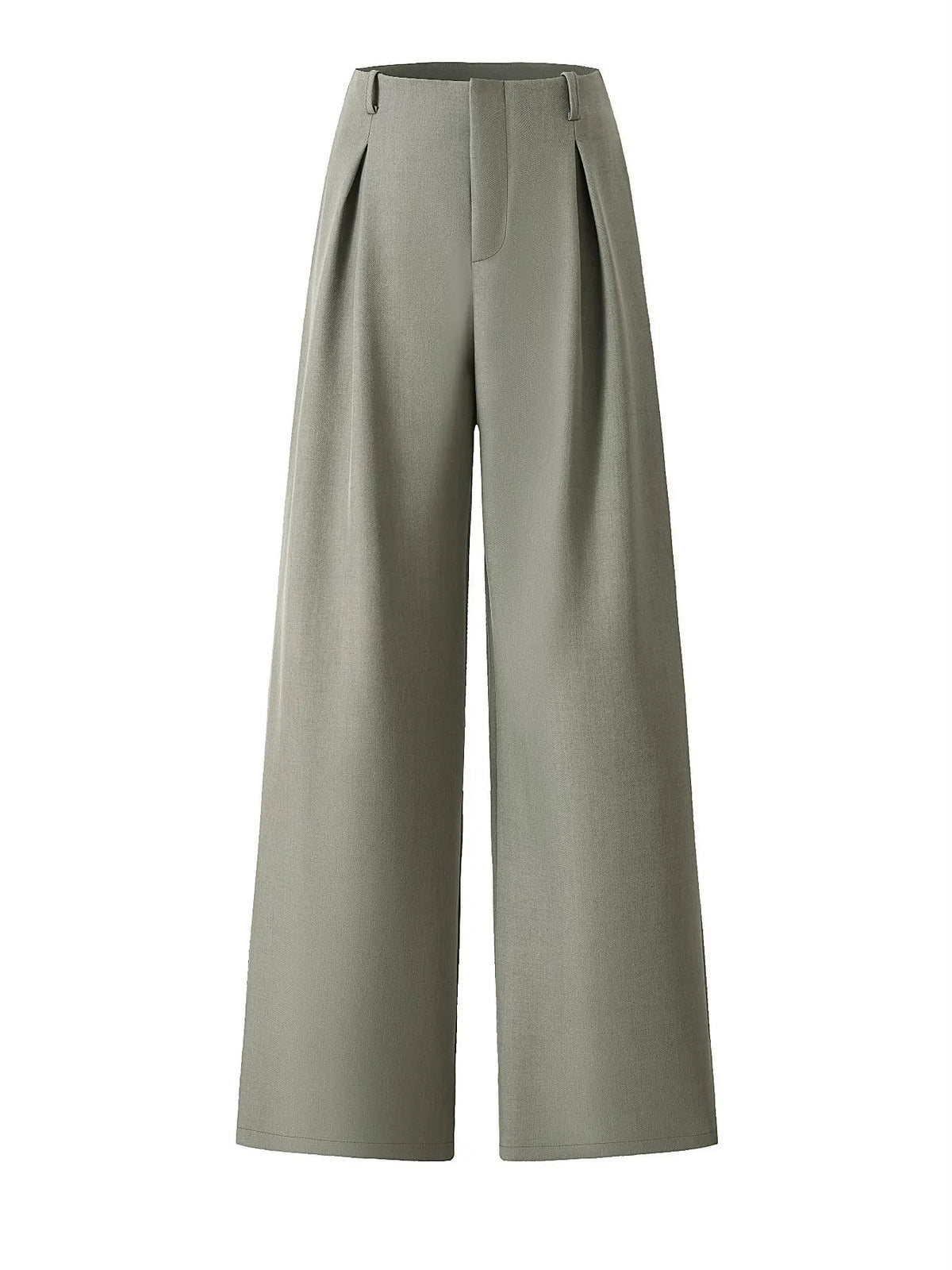 Women’s Pleated Wide Leg Pants with Pockets – Elegant High Waist Office Trousers