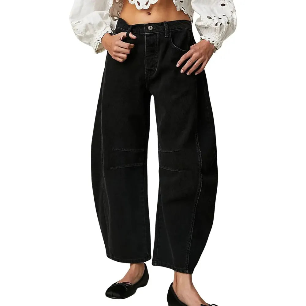 ⏰ Barrel Jeans⏰ - Women Wide Leg Cropped Jeans