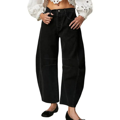 ⏰ Barrel Jeans⏰ - Women Wide Leg Cropped Jeans