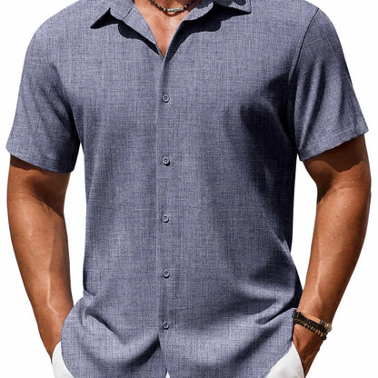 Men's Casual Short Sleeve Linen Shirt