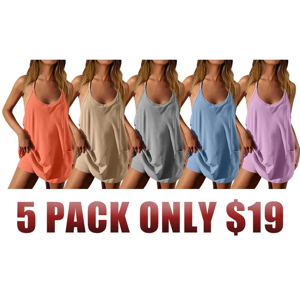 ❤️Women's Sleeveless Athletic Dress with Built-In Shorts❤️