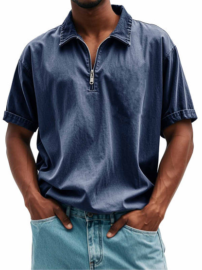 FINAL SALE⚡10 Packs for $34.99⚡Men's Fashion Retro Casual Stand Collar Short Sleeve Polo Shirt