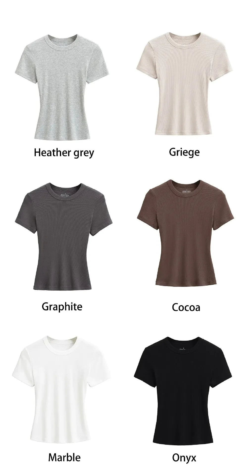 Women's Slim Fit Ribbed Knit T-Shirt – Soft Short Sleeve Basic Tee