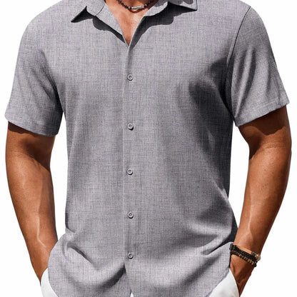 Men's Casual Short Sleeve Linen Shirt
