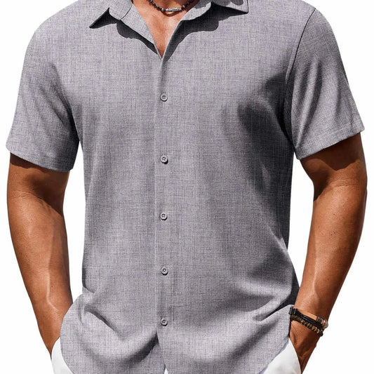 Men's Casual Short Sleeve Linen Shirt