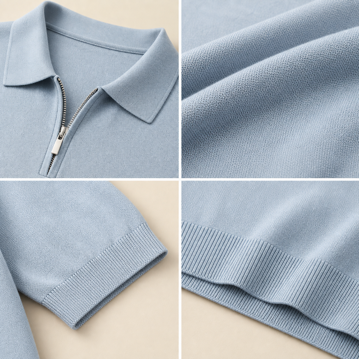 Men's Half-Zip Knit Polo Shirt