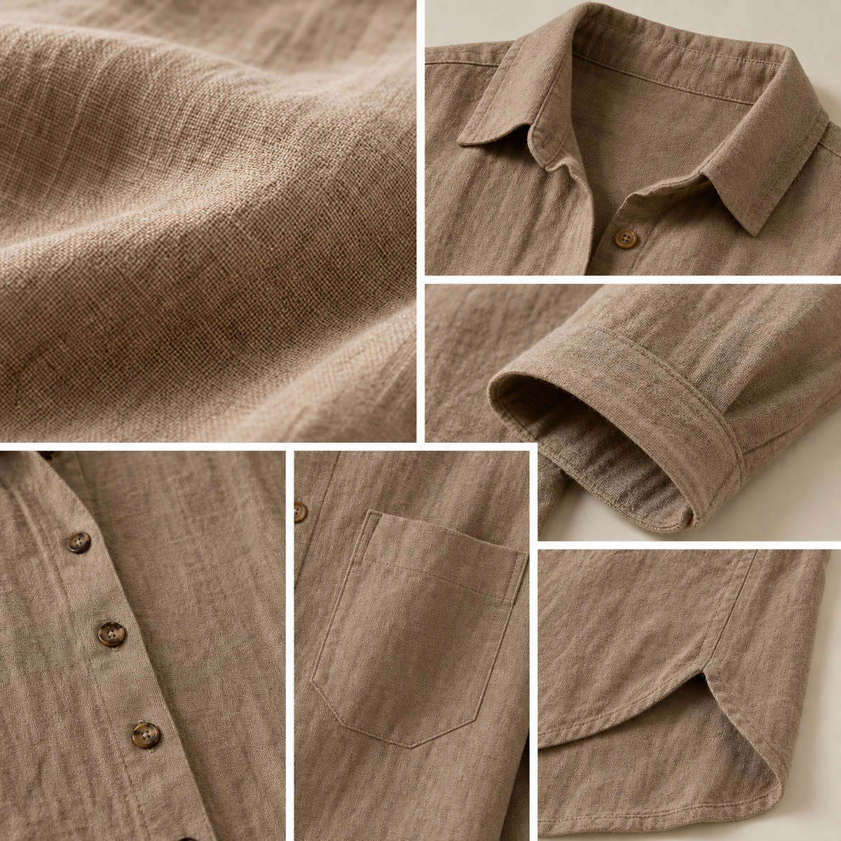 Women's Relaxed Button-Front Three-Quarter Sleeve Shirt Blouse