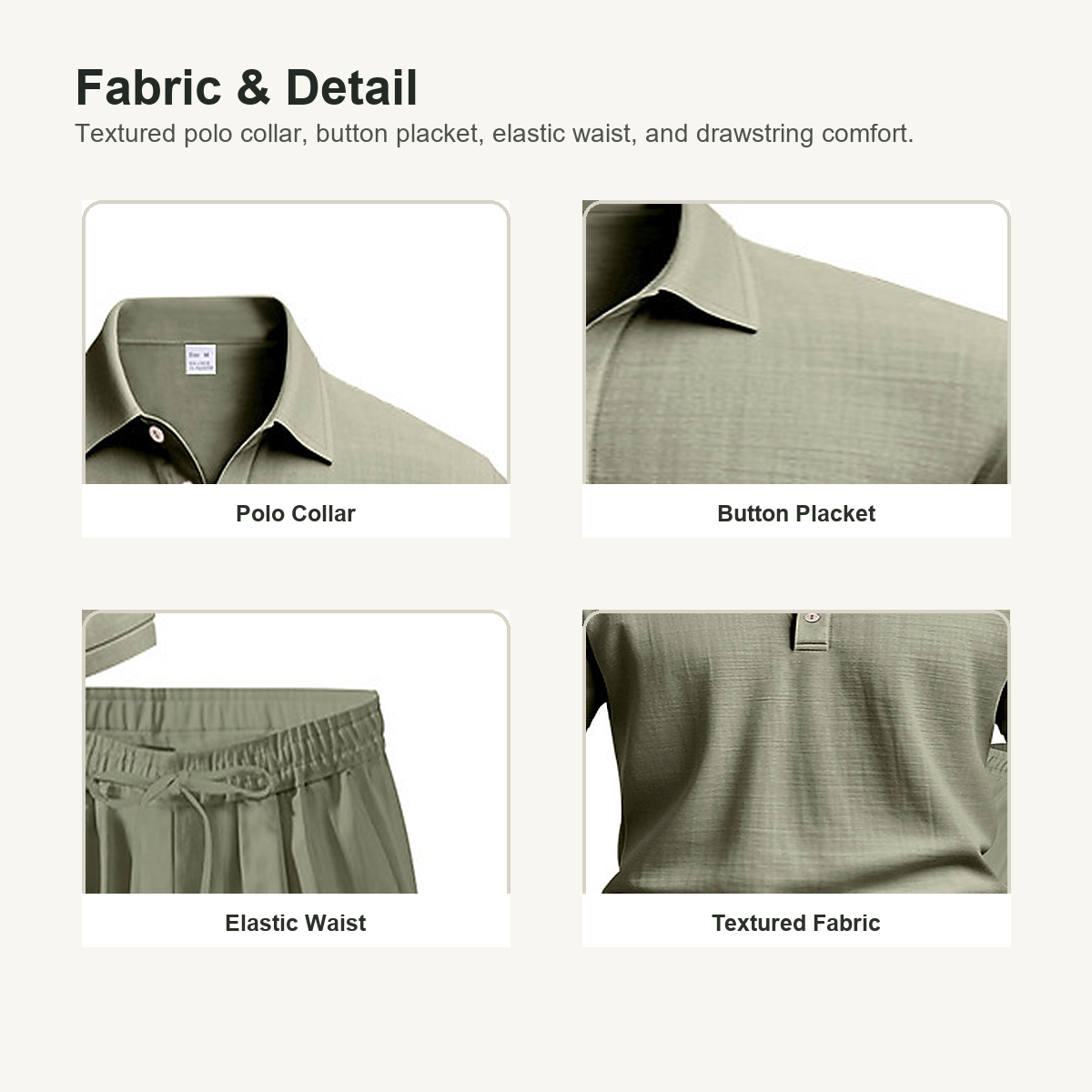 ⏰Clearance Sale⚡12-Pack Only $38.97⚡Men's Relaxed Polo Shirt and Shorts Set