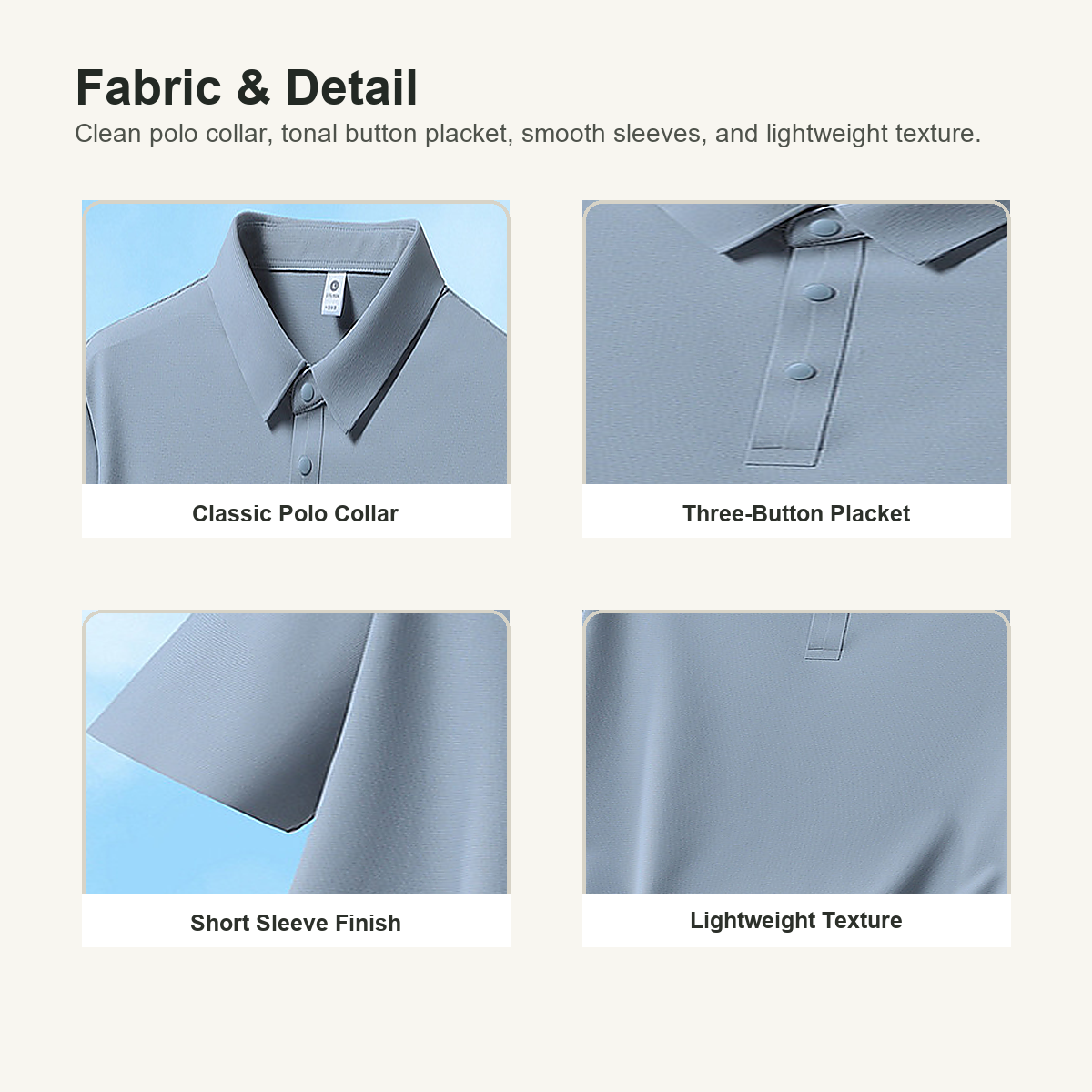 Men's Lightweight Textured Polo Shirt