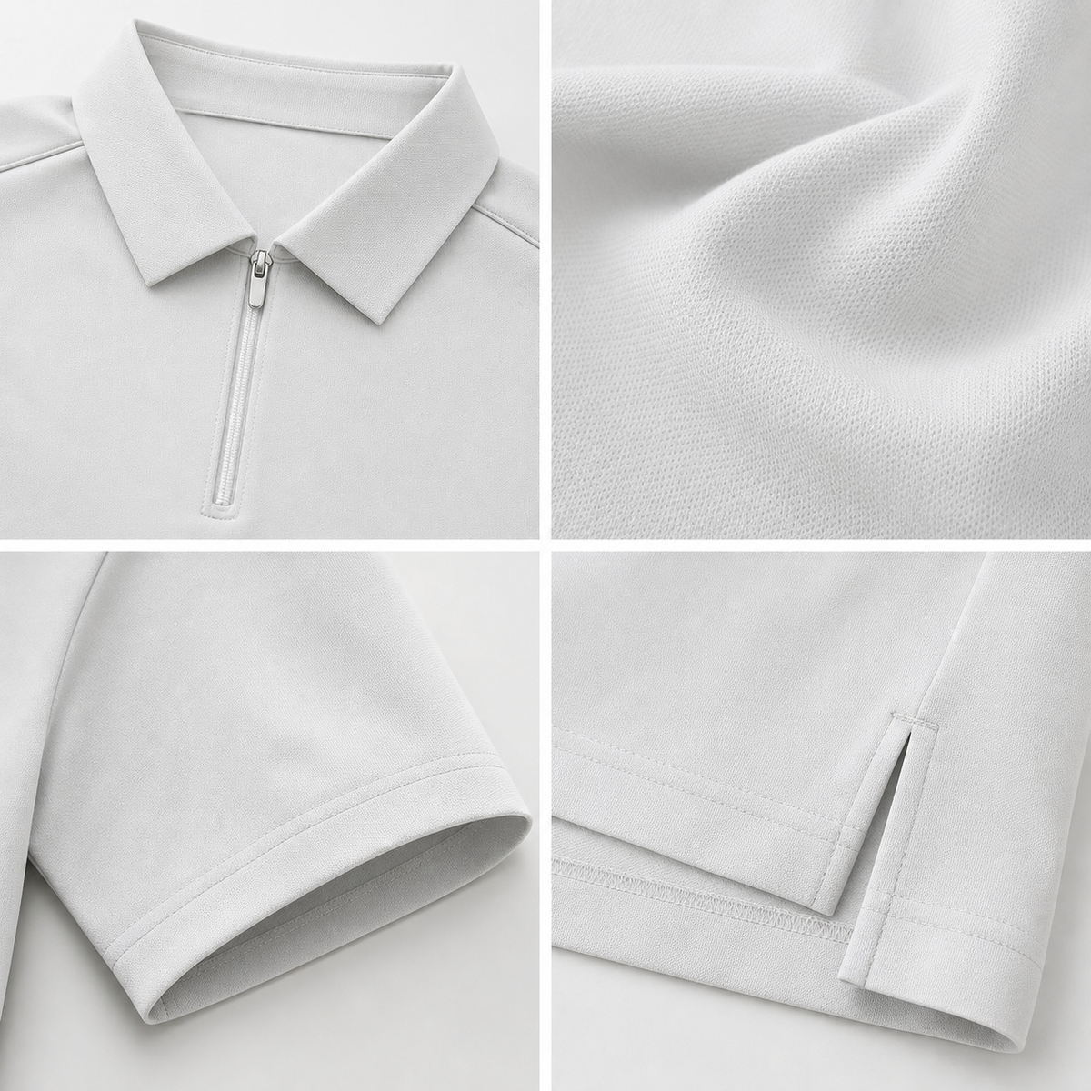 Men's Short Sleeve Half-Zip Polo Shirt