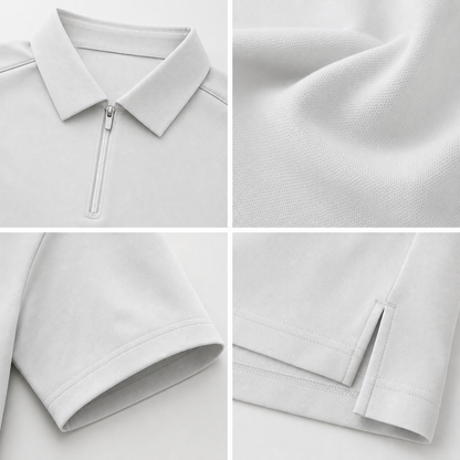 Men's Short Sleeve Half-Zip Polo Shirt