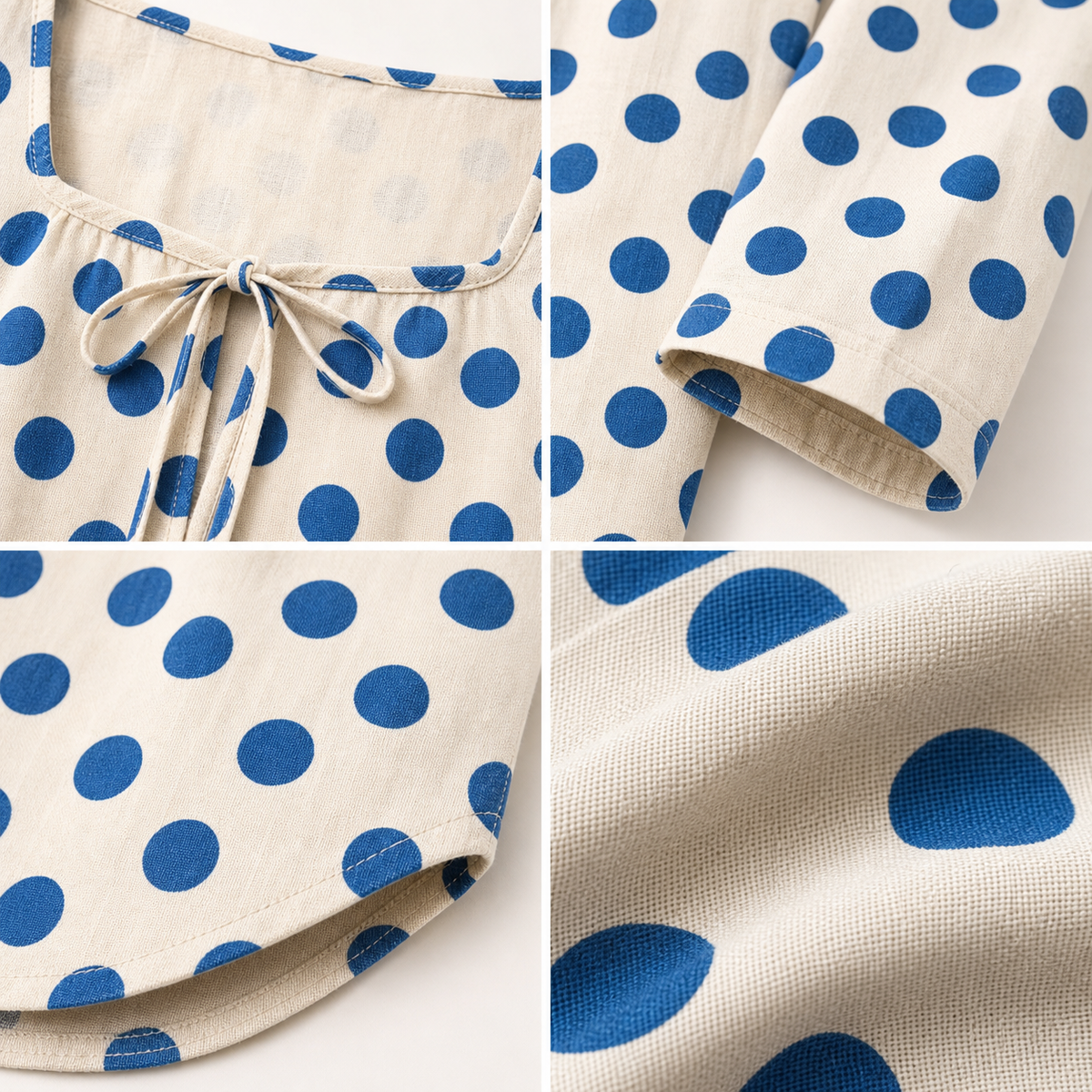 Women's Polka Dot Tie-Front Blouse