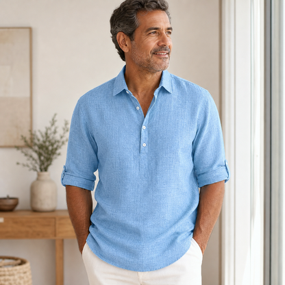 ⏰Clearance Sale⚡28-Pack Only $46.99⚡Men’s Relaxed-Fit Linen Shirt – Short & Long Sleeve