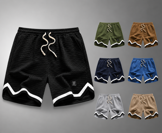🔥Men’s Quilted Textured Drawstring Shorts with Contrast Trim