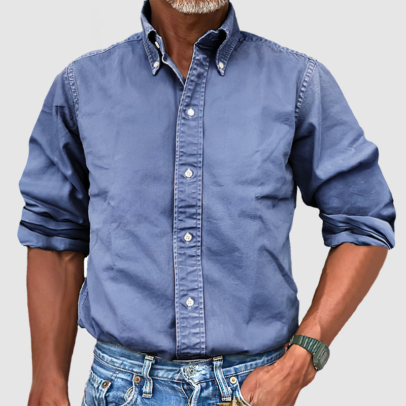 CLEARANCE🔥 Men's Vintage Premium Washed Long Sleeve Shirt