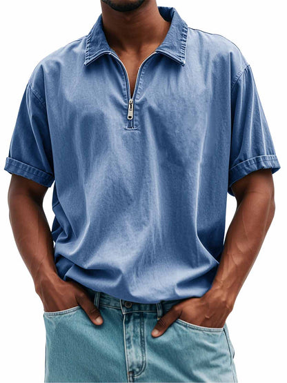 FINAL SALE⚡10 Packs for $34.99⚡Men's Fashion Retro Casual Stand Collar Short Sleeve Polo Shirt