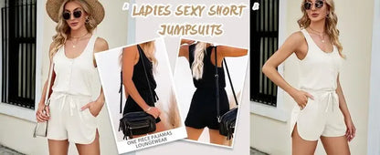 Women's Summer Casual Shorts Jumpsuit With Pockets (Just $3 Each!)