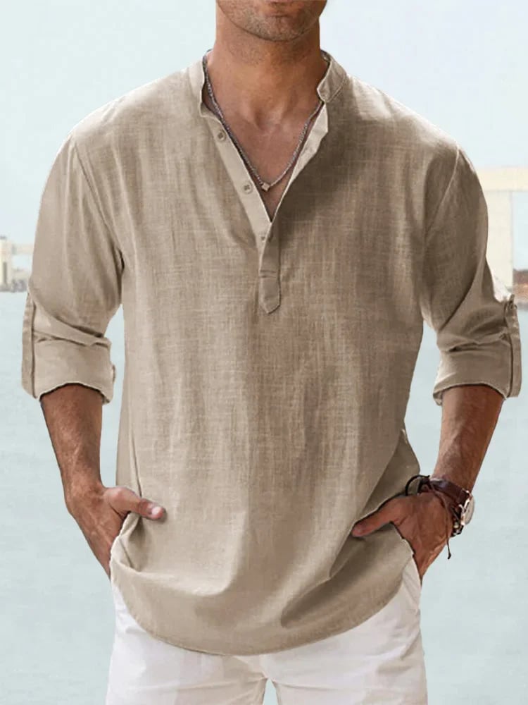 ⏰🎉Seasonal clearance — 13-pack for $29 👔Men's Cotton Linen Casual Long Sleeve Shirt