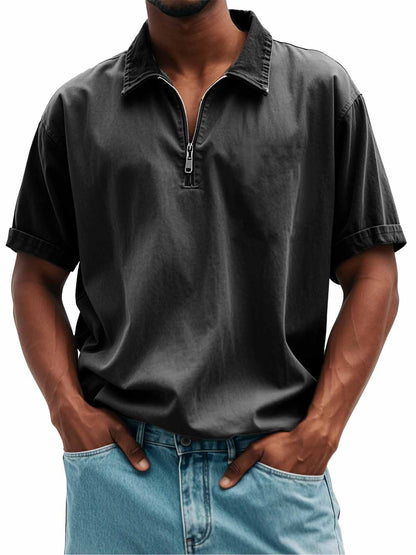 FINAL SALE⚡10 Packs for $34.99⚡Men's Fashion Retro Casual Stand Collar Short Sleeve Polo Shirt