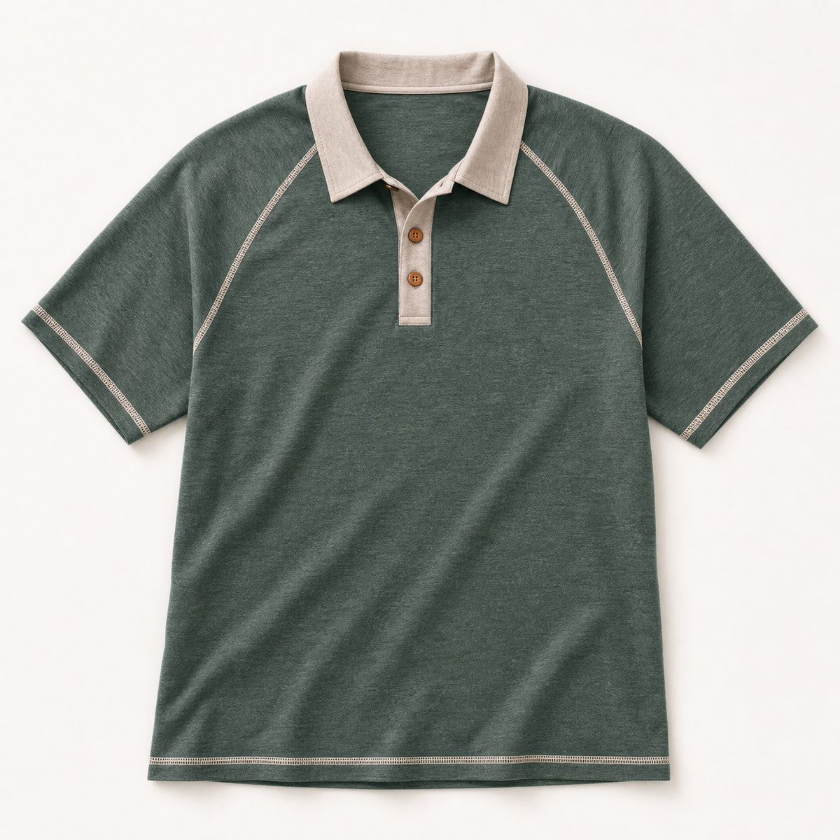 Men's Contrast Raglan Short Sleeve Polo Shirt