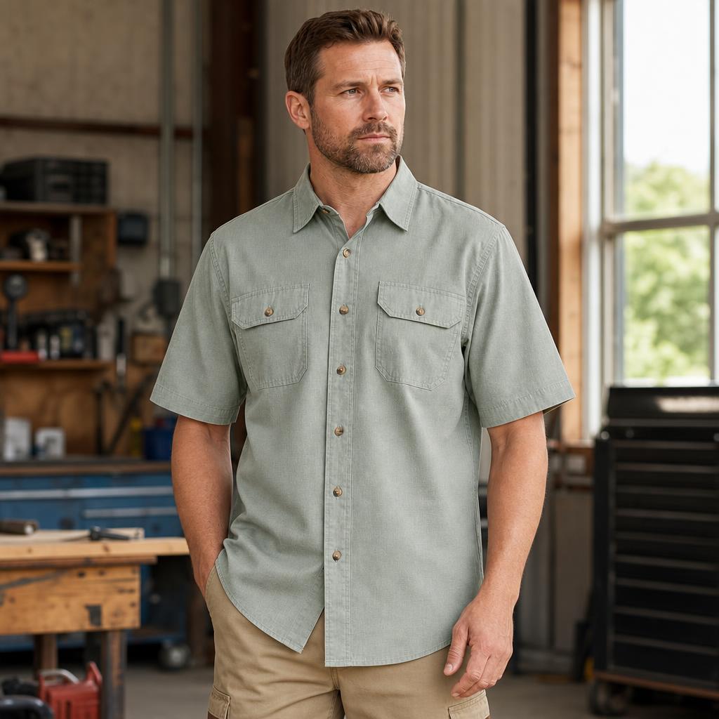 🎁10 Pack for $34.99⚡- Men’s Short Sleeve Utility Work Shirt
