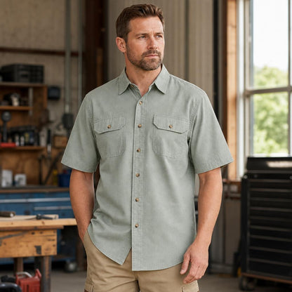 🎁10 Pack for $34.99⚡- Men’s Short Sleeve Utility Work Shirt
