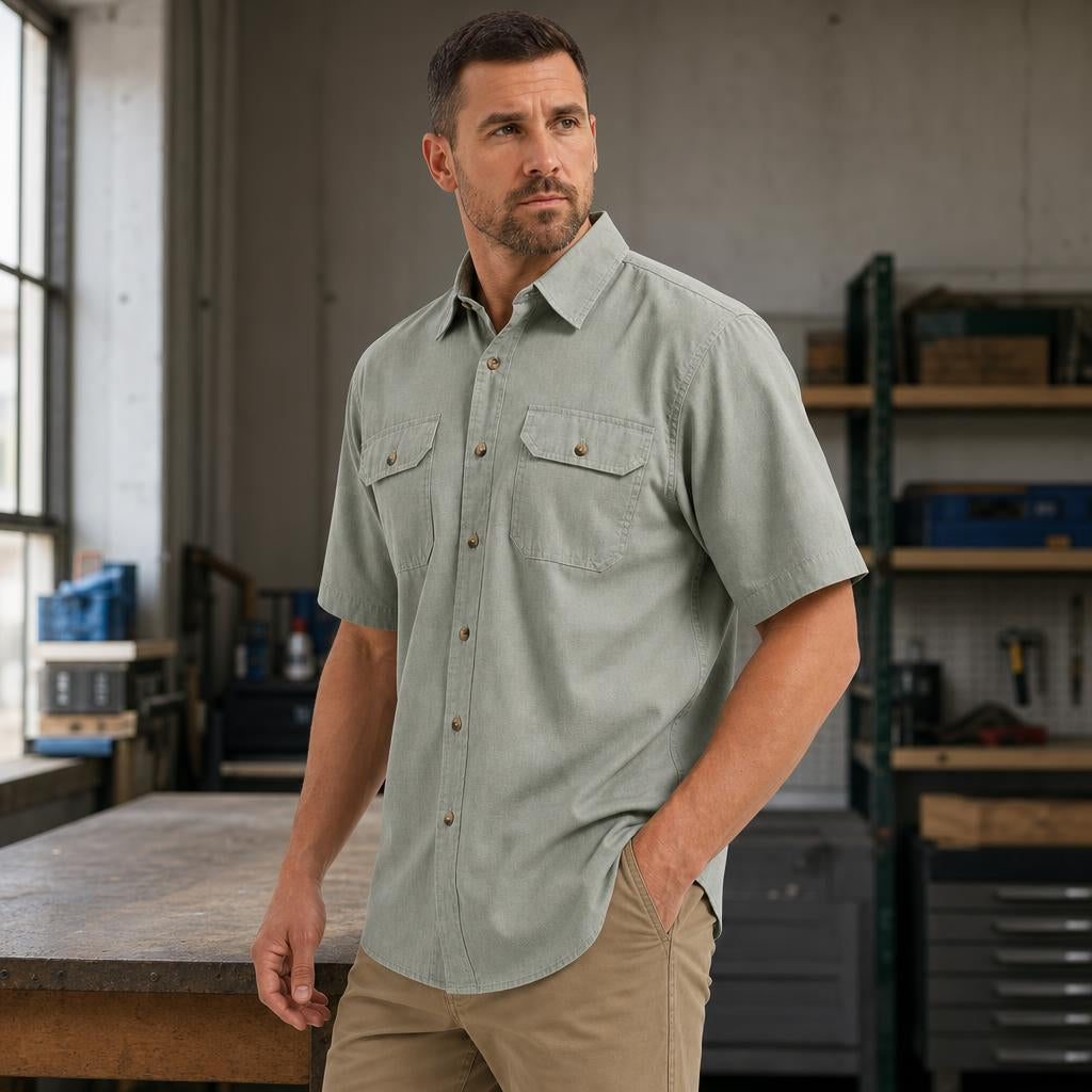 ❤⚡10 Pack for $34.99⚡- Men’s Short Sleeve Utility Work Shirt