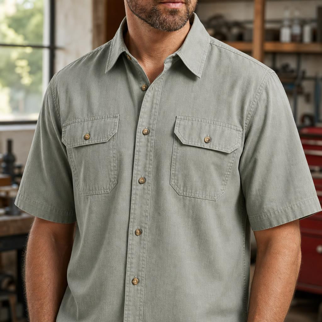 🎁10 Pack for $34.99⚡- Men’s Short Sleeve Utility Work Shirt