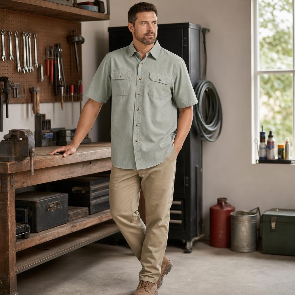 💯⚡10 Pack for $34.99⚡- Men’s Short Sleeve Utility Work Shirt