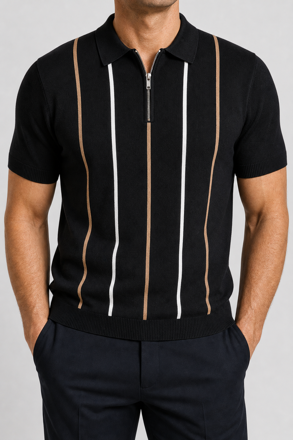 🔥CLEARANCE SALE🔥 Men's Knit Half-Zip Polo Shirt