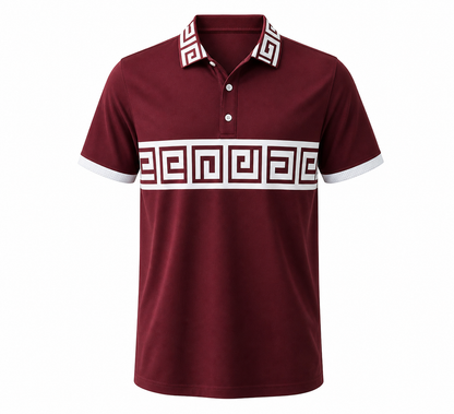 🔥SUMMER FINAL SALE - 9 pack only $49.99🔥Women’s Greek Key Contrast Polo Shirt